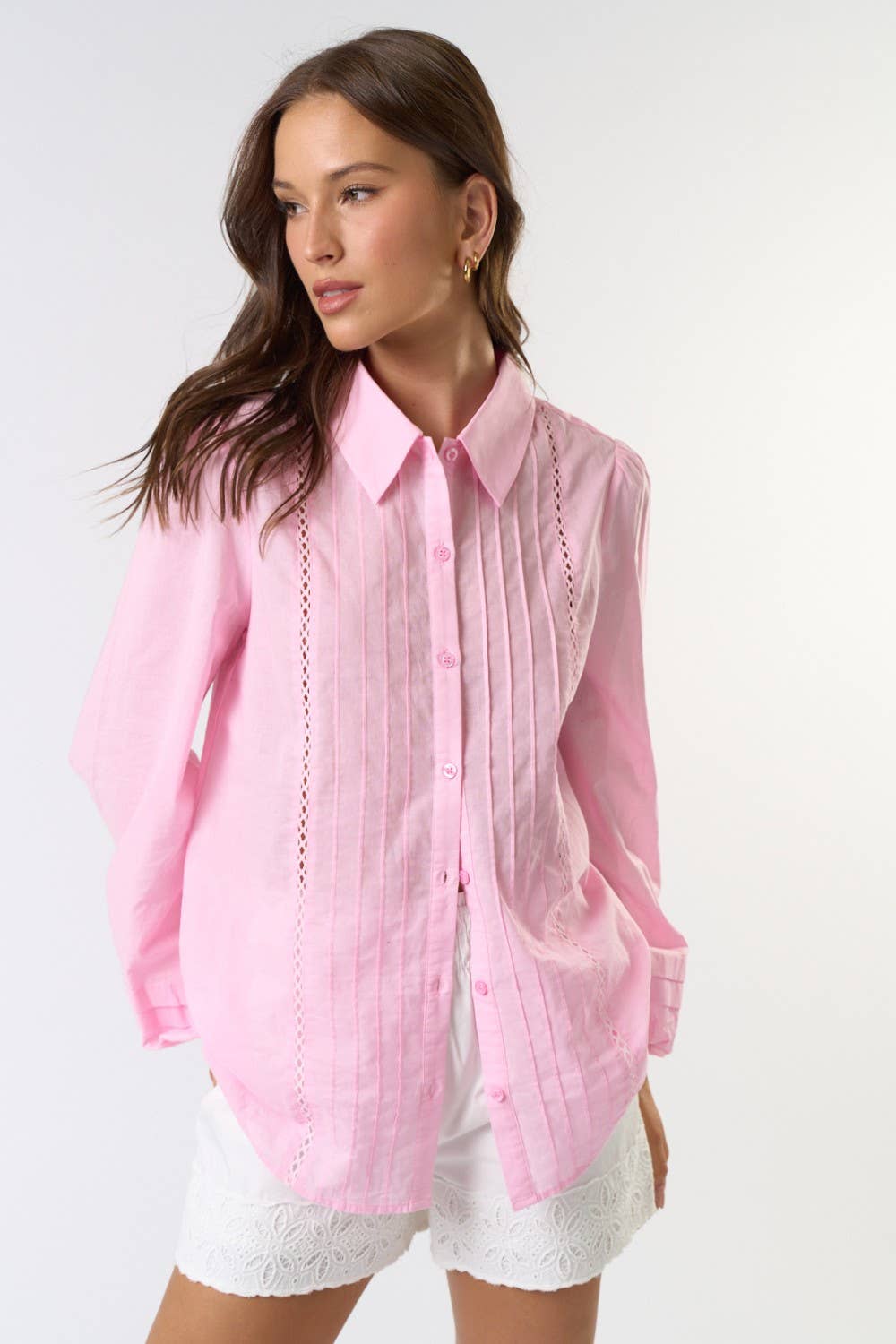 WHITE PUFF LONG SLEEVE SHIRT