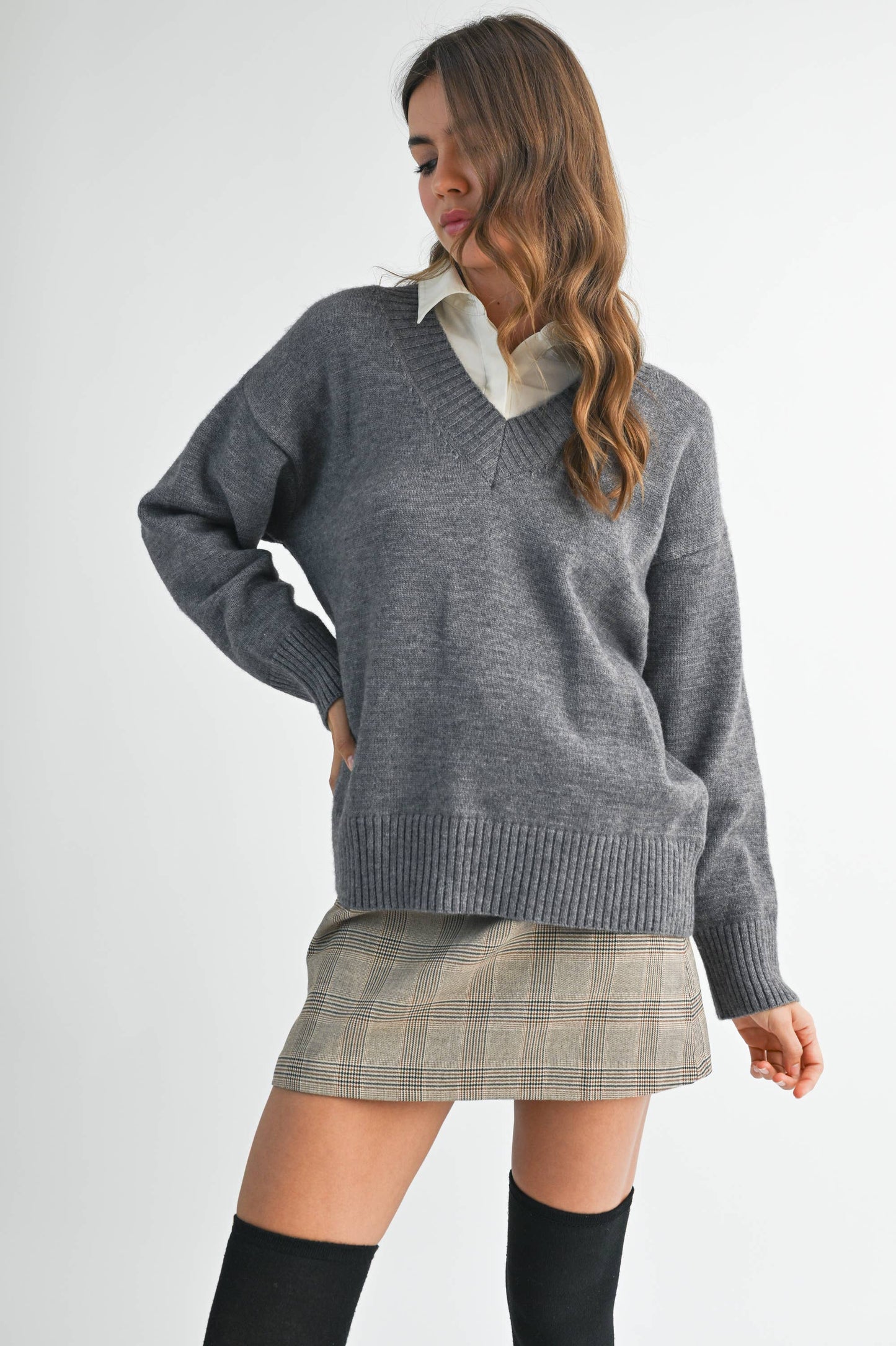 Oversized V-Neck Sweater