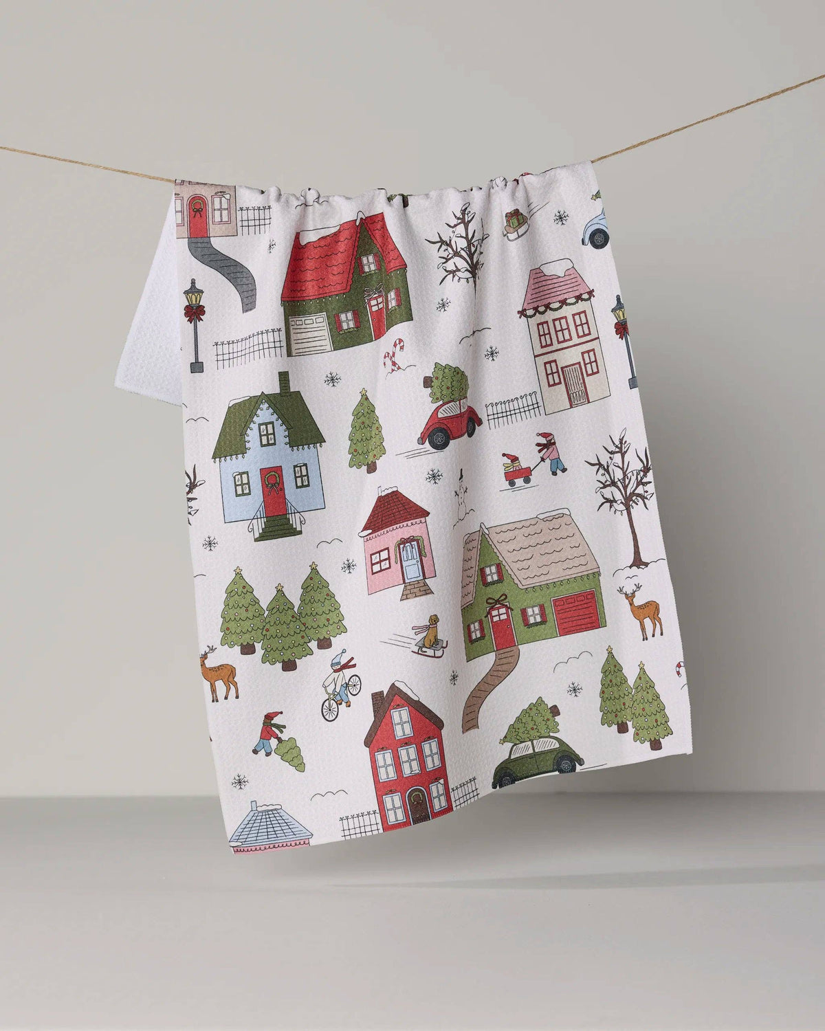 Winter Village Tea Towel