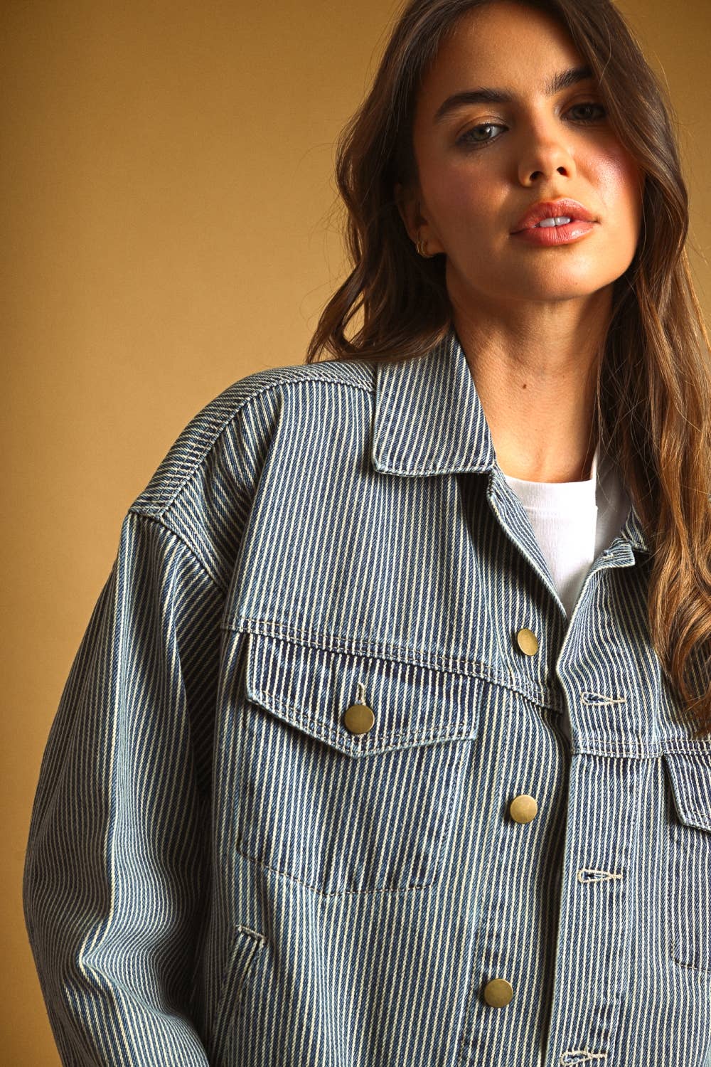 STRIPED DENIM JACKET