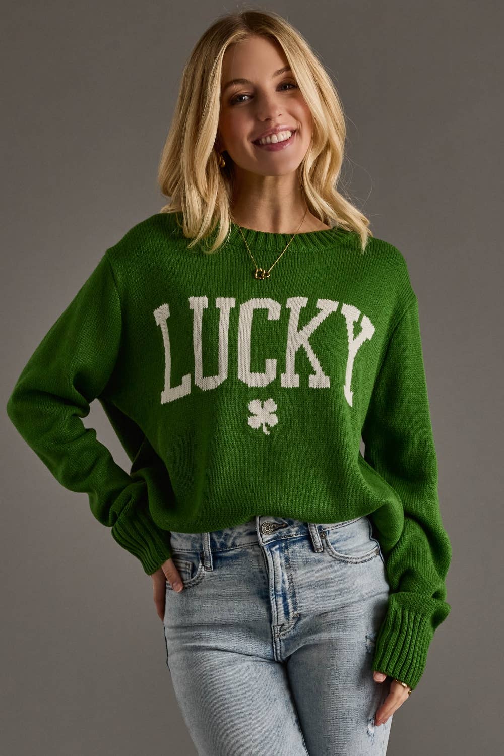 Green Lucky Sweater