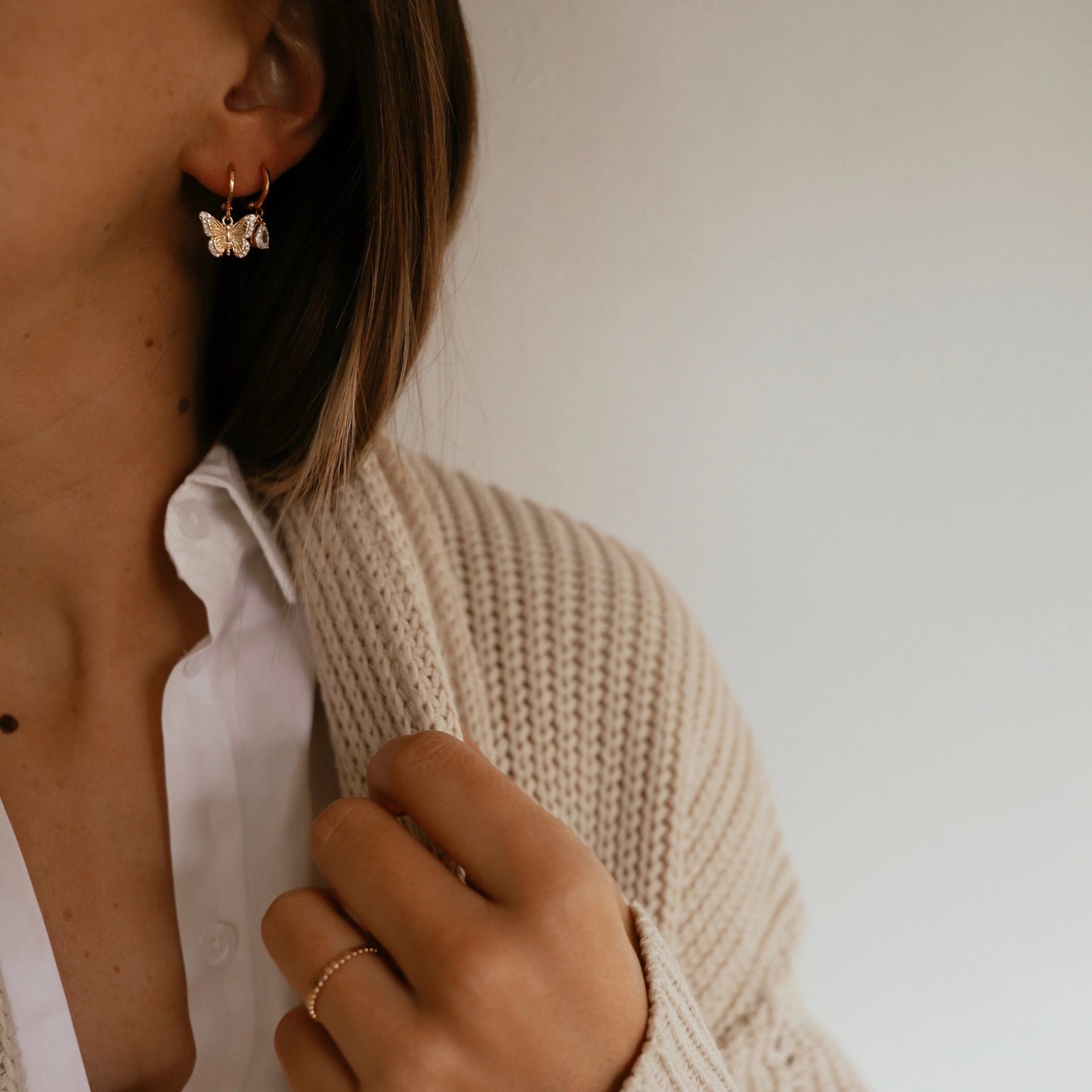 Butterfly Huggie Earrings