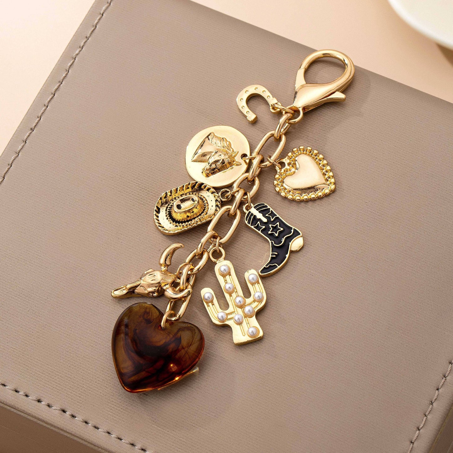 WESTERN HEART HAT BOOT HEART BAG CHARM
