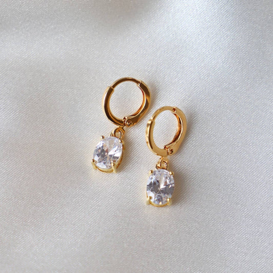 Ophelia Oval Huggie Earrings