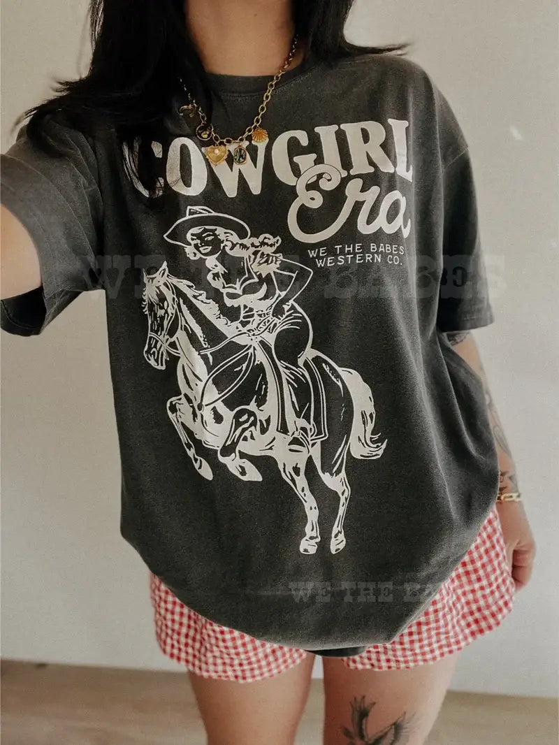 Cowgirl Era Tee - Smoke