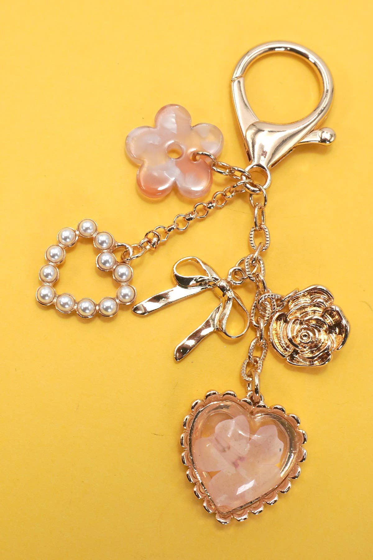 PRESSED FLOWER HEART CHARMS