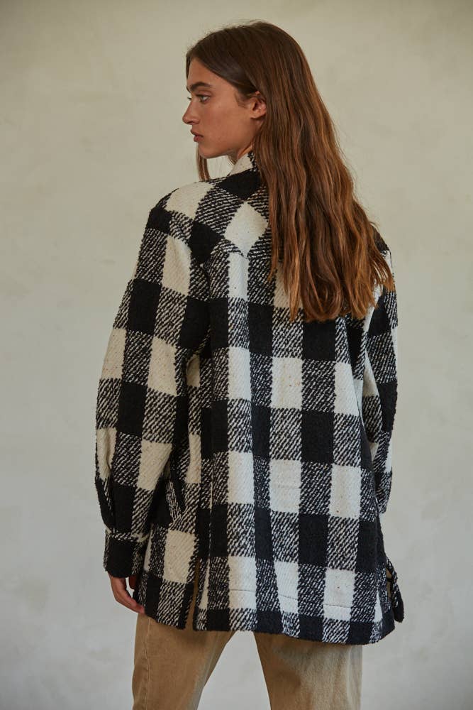 Wool Polyester Button Down Jacket