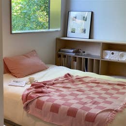 Pink Checkered Oversized Towel