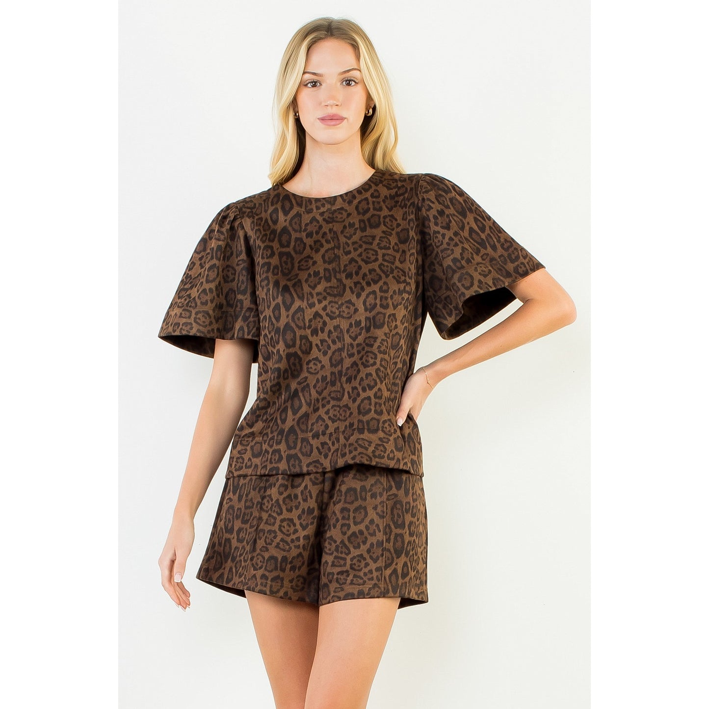 Suede Leopard Print Top