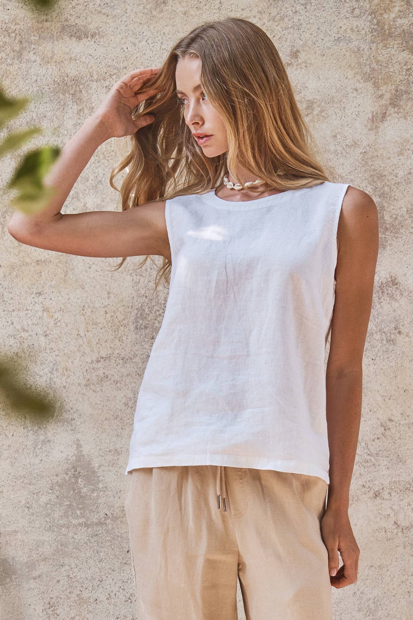 Linen Sleeveless Top
