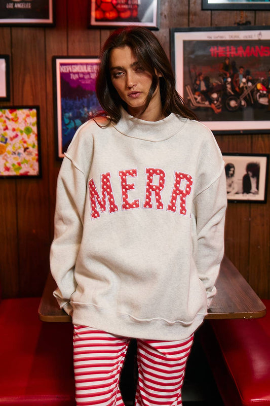 MERRY mock neck sweatshirt