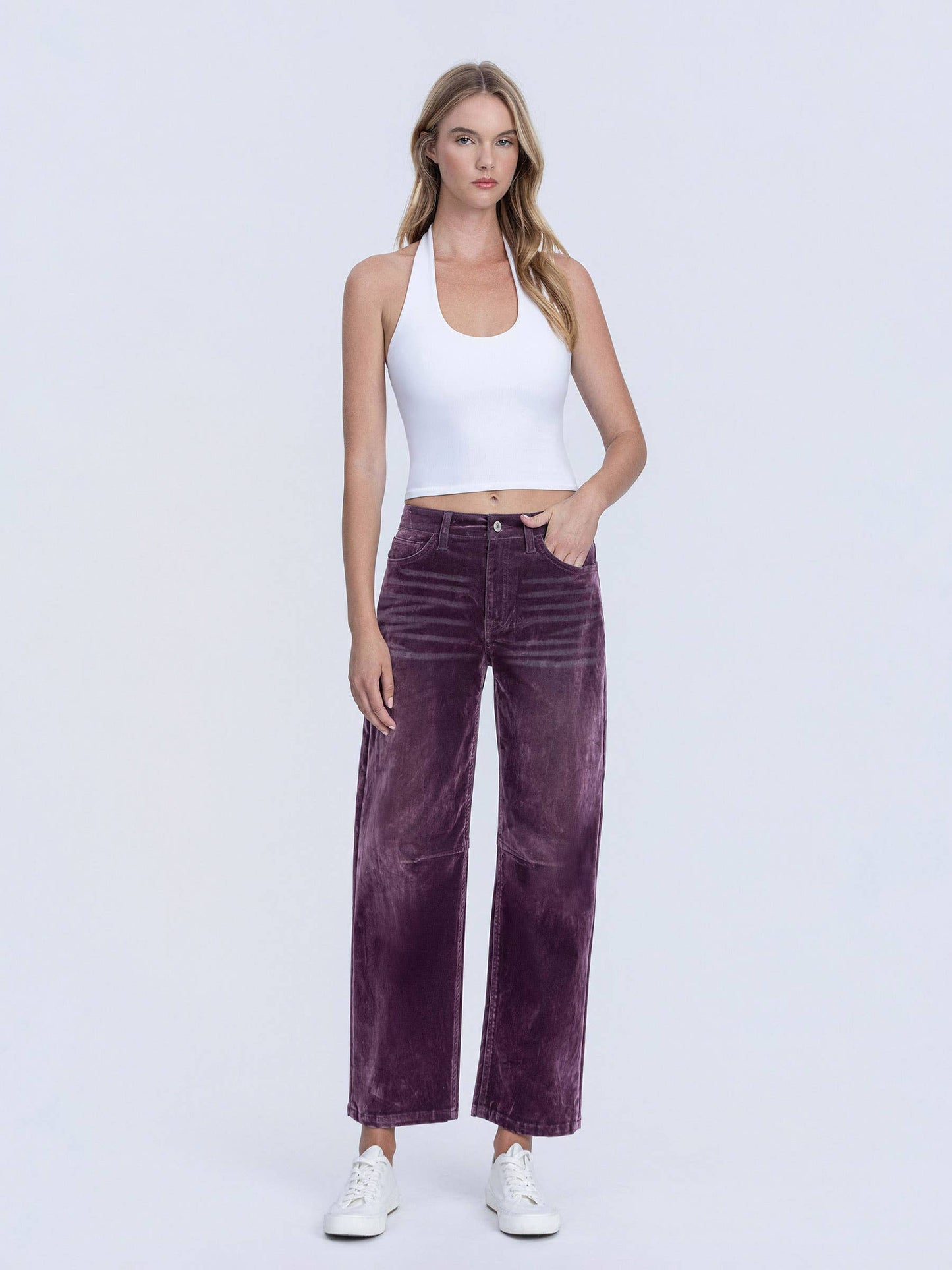 VELVET PURPLE BARREL JEANS