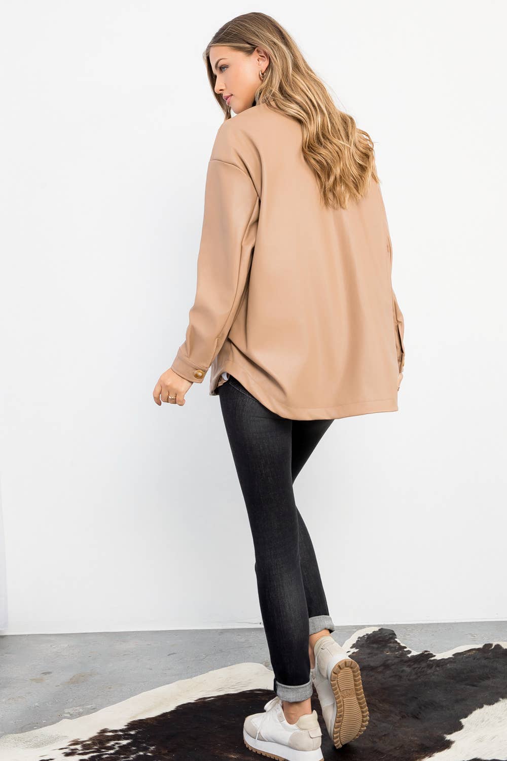 Leather Button Up Jacket