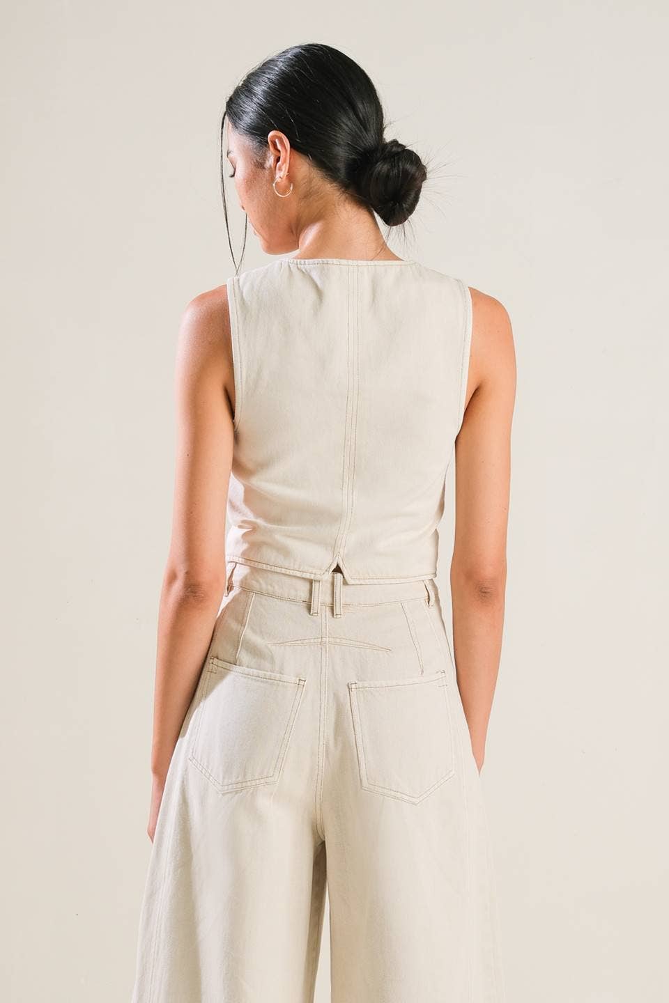 Lola Top Woven Twill Vest