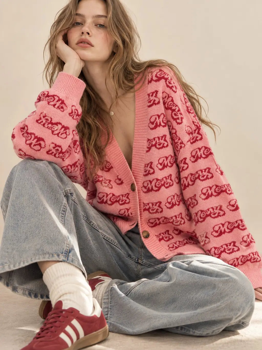 Merry Christmas Pink Cardigan