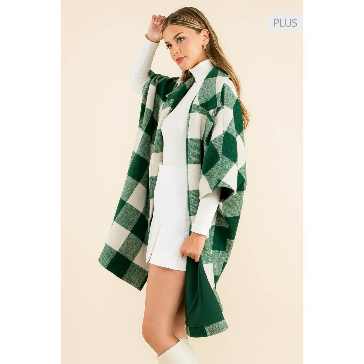 Green Checkered Long Coat
