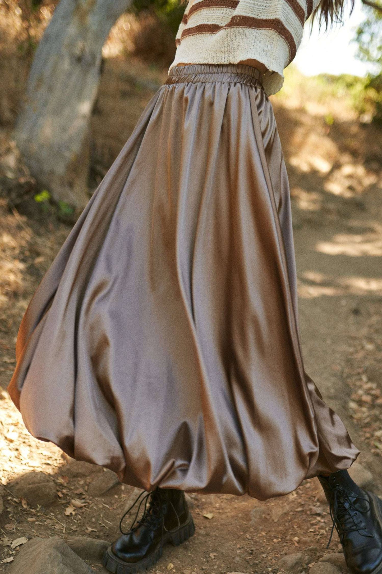 Solid Satin Skirt