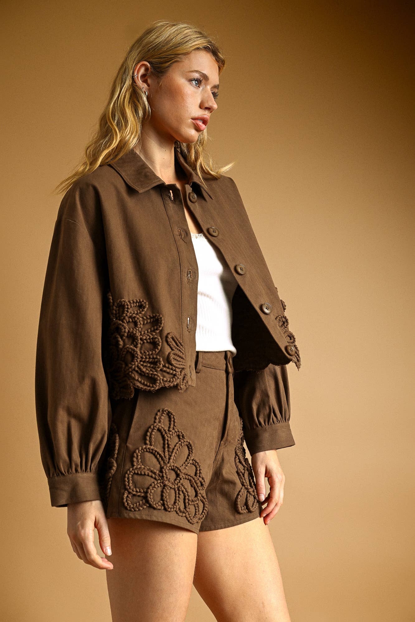 FLORAL EMBELLISHMENT JACKET
