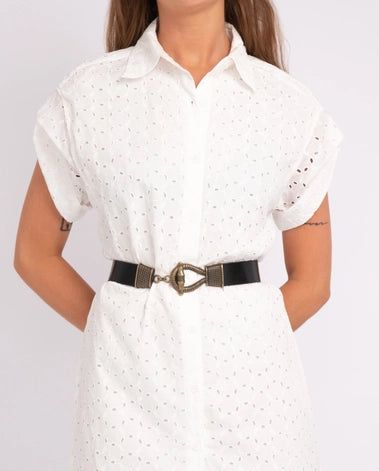 Mika Black Leather Belt