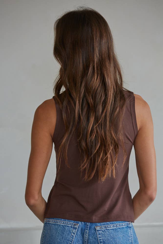 Knit Jersey Turtle Neck Sleeveless Top