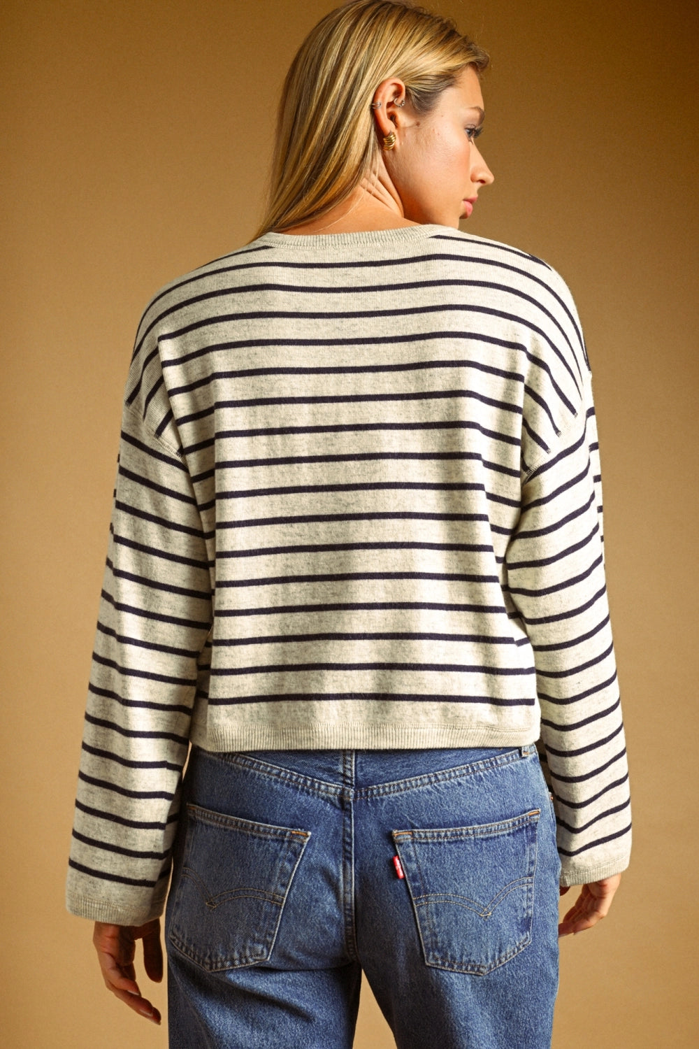 Ivory/Navy Top