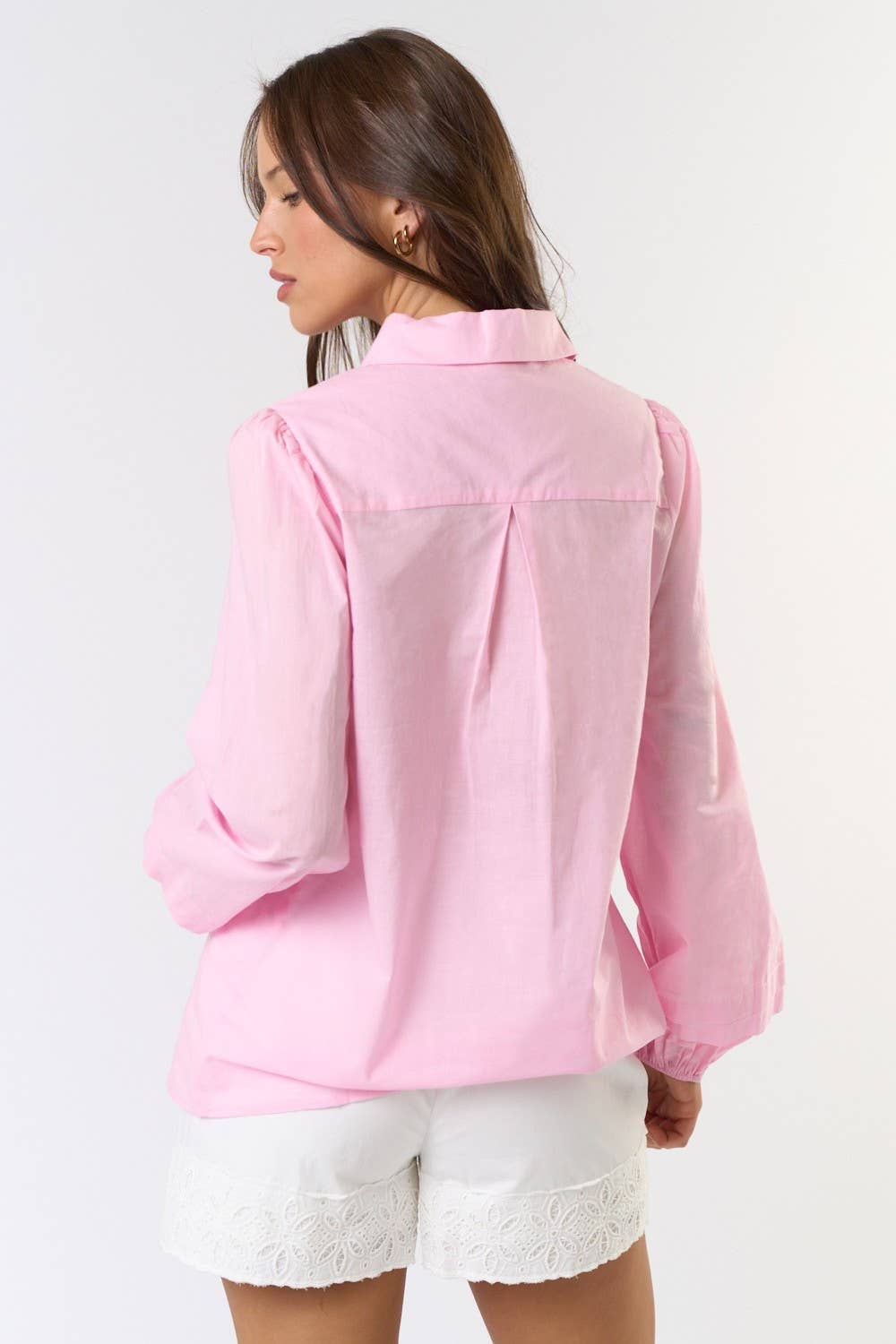 WHITE PUFF LONG SLEEVE SHIRT