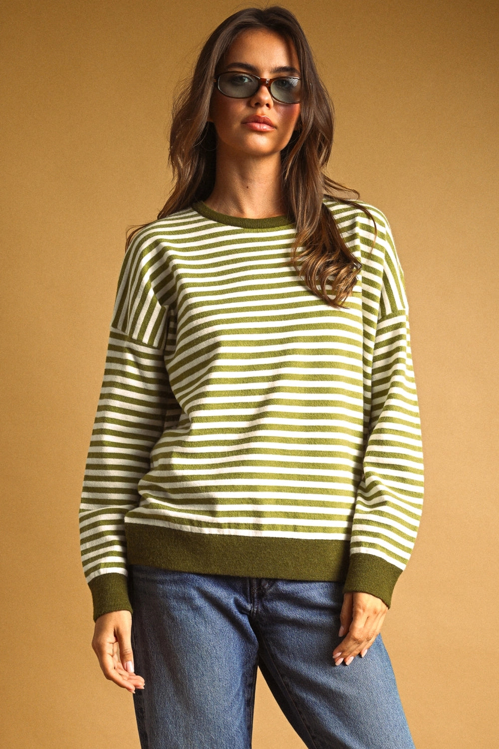 Sage Striped Sweater
