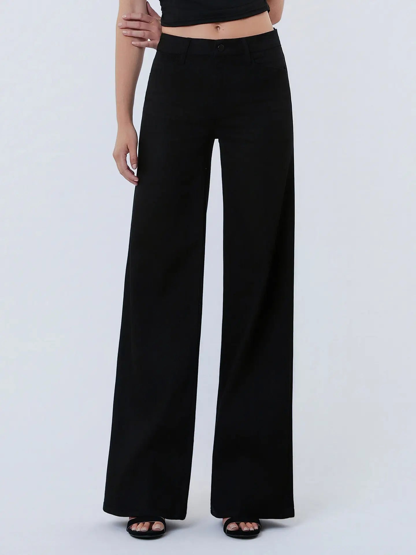 Black High Rise Wide Leg