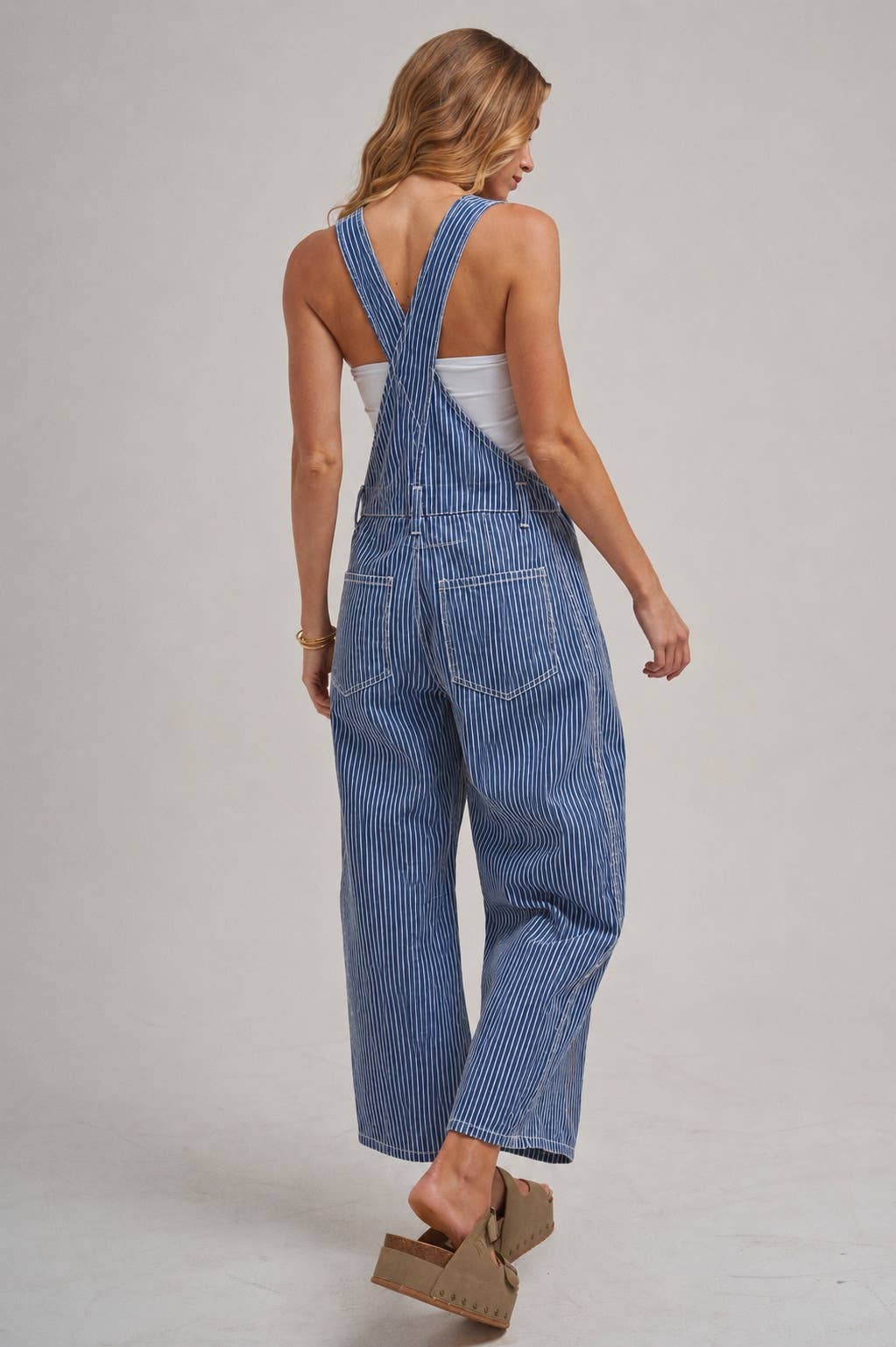 STRIPE DENIM OVERALL