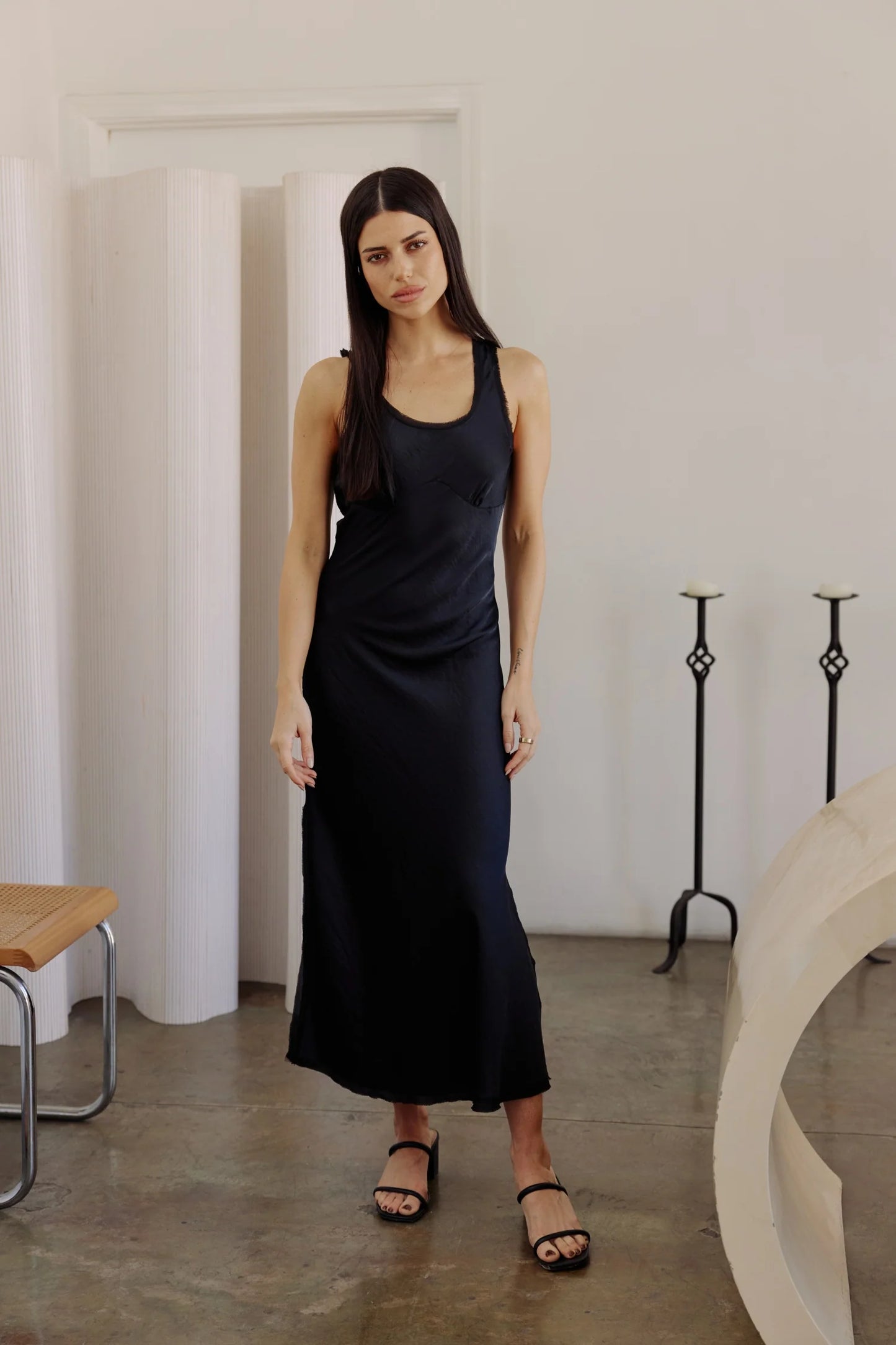 Monica Midi-Length Satin Dress