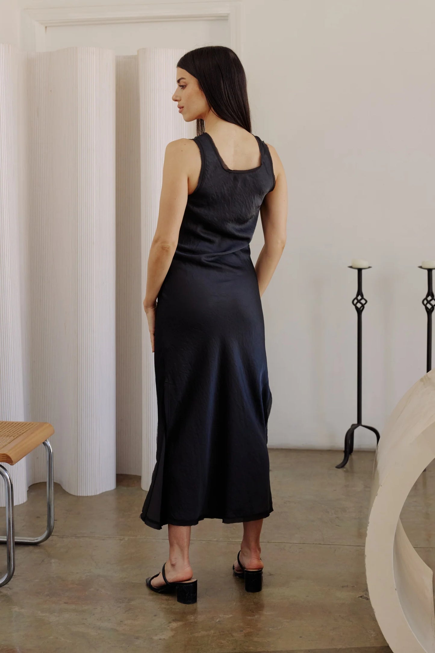 Monica Midi-Length Satin Dress