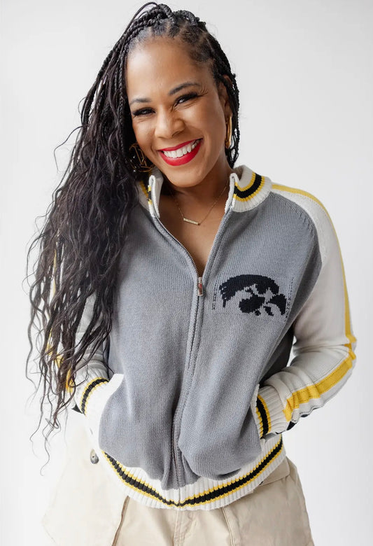 Iowa Zip Up Sweater
