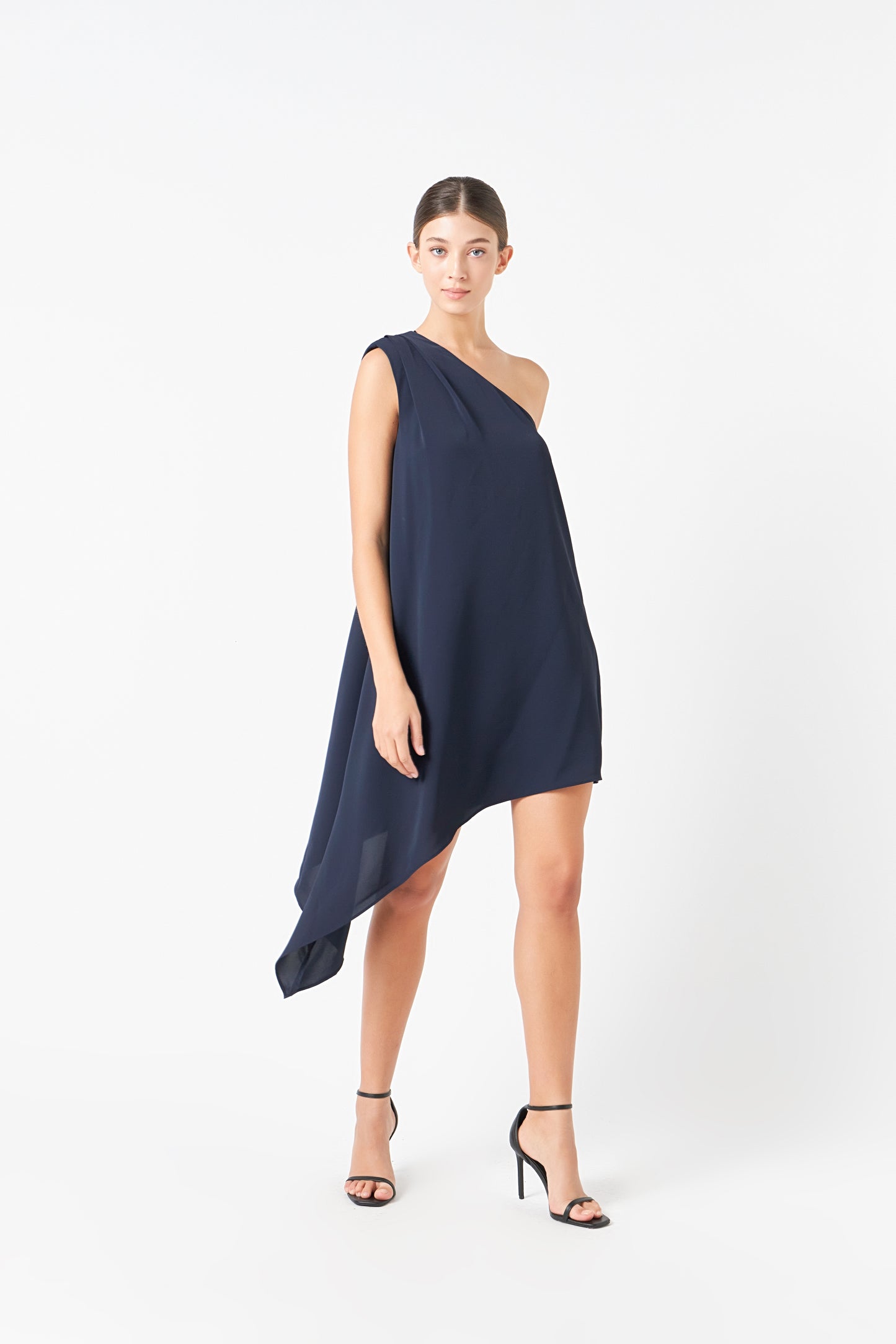 One Shoulder Asymmetrical Mini Dress