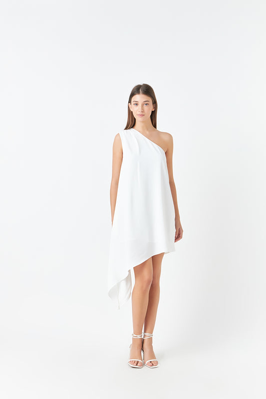 One Shoulder Asymmetrical Mini Dress