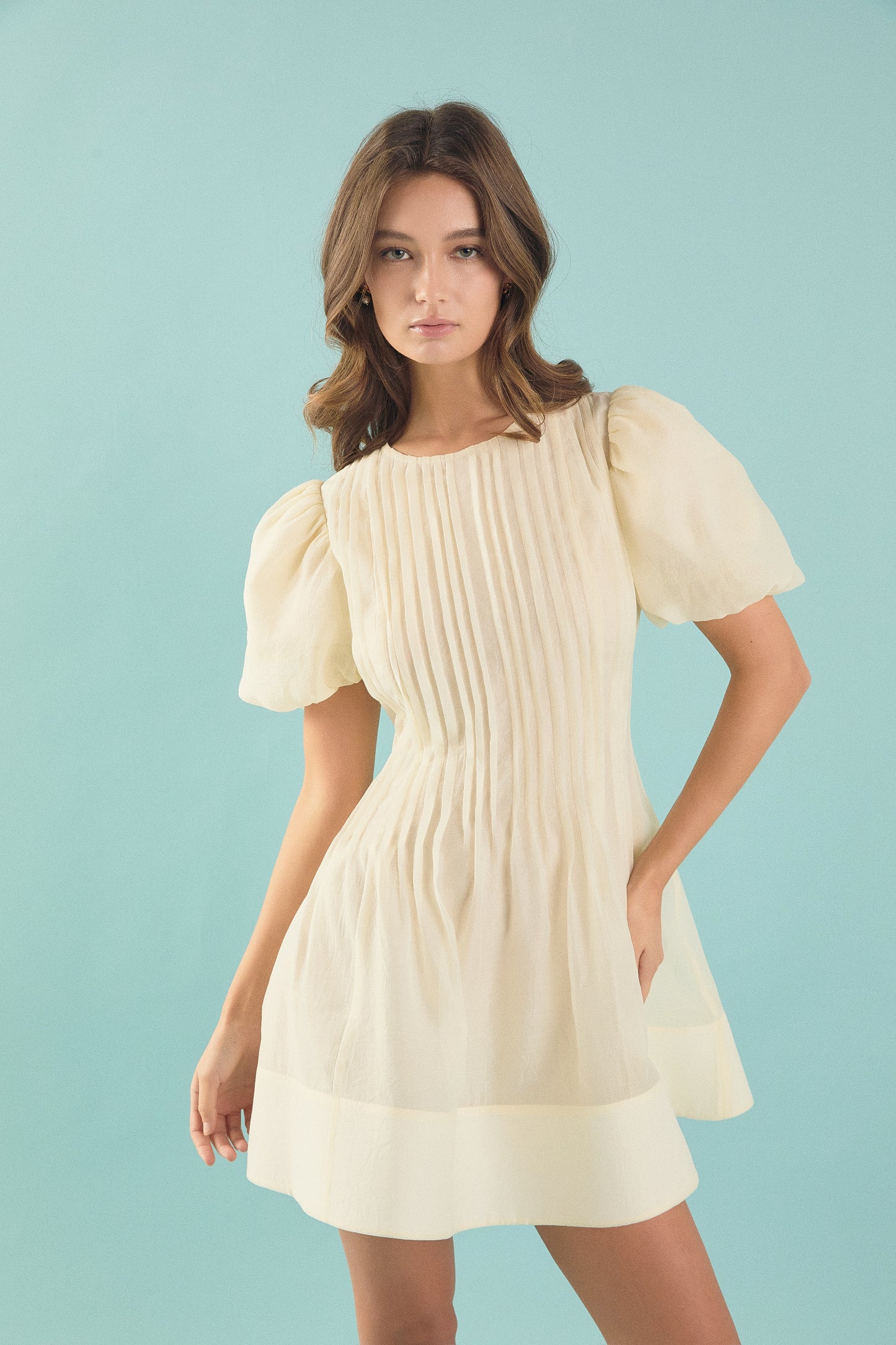 Pintuck Mini Dress