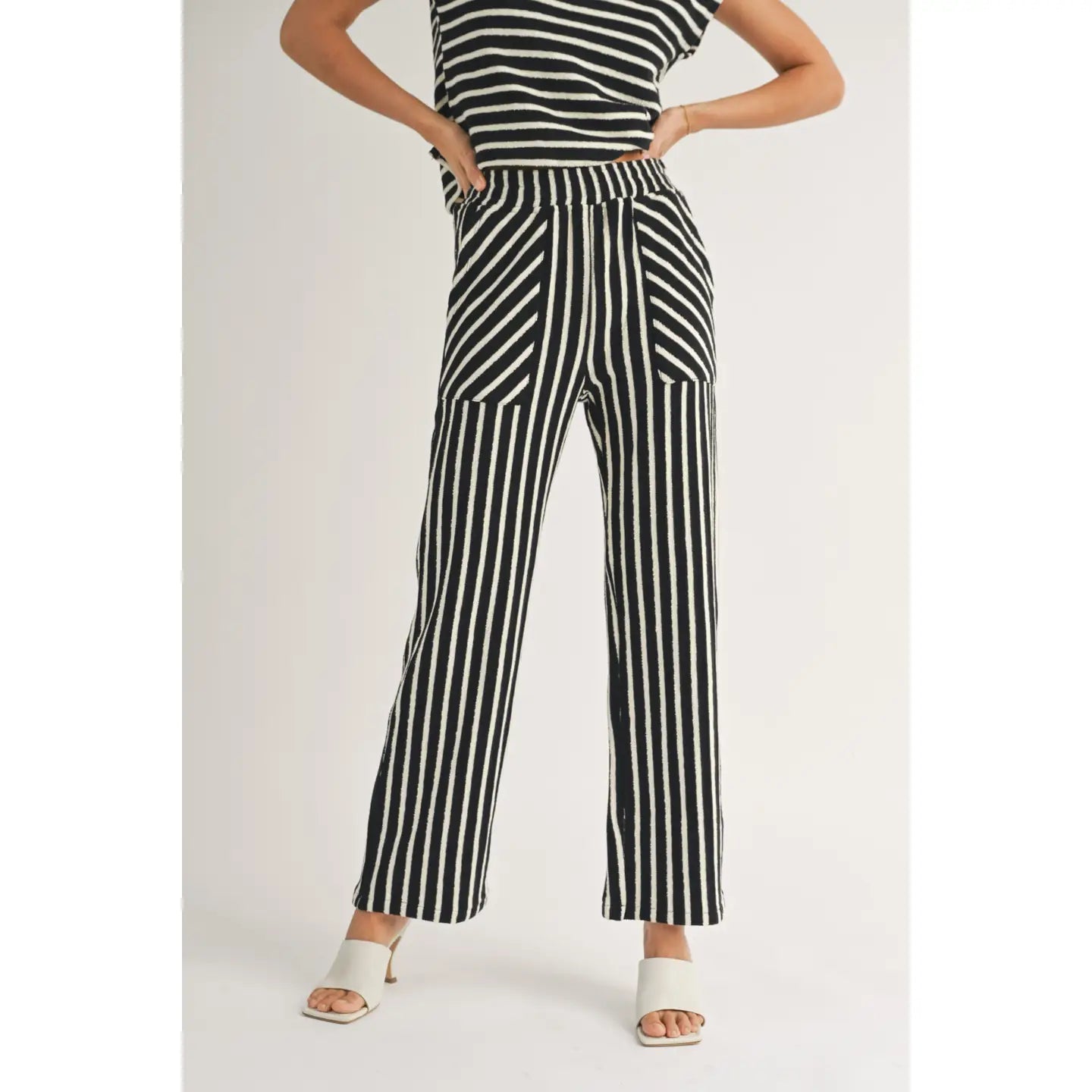 Textured knitted pant