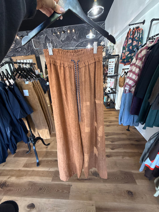 Suede Wide Leg Pant