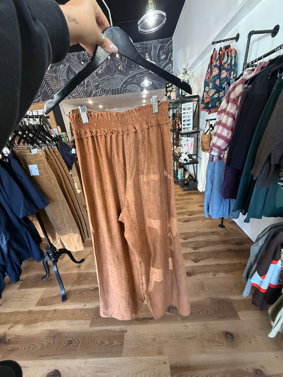 Suede Wide Leg Pant