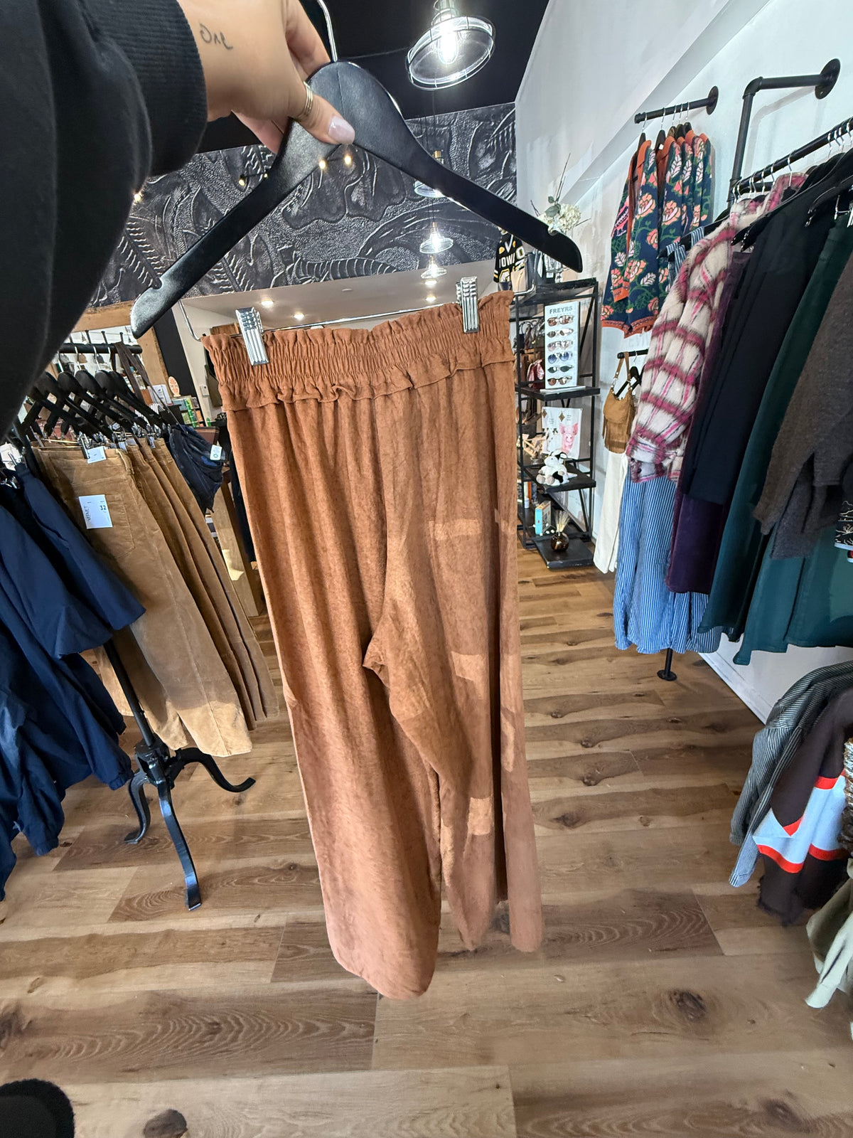 Suede Wide Leg Pant