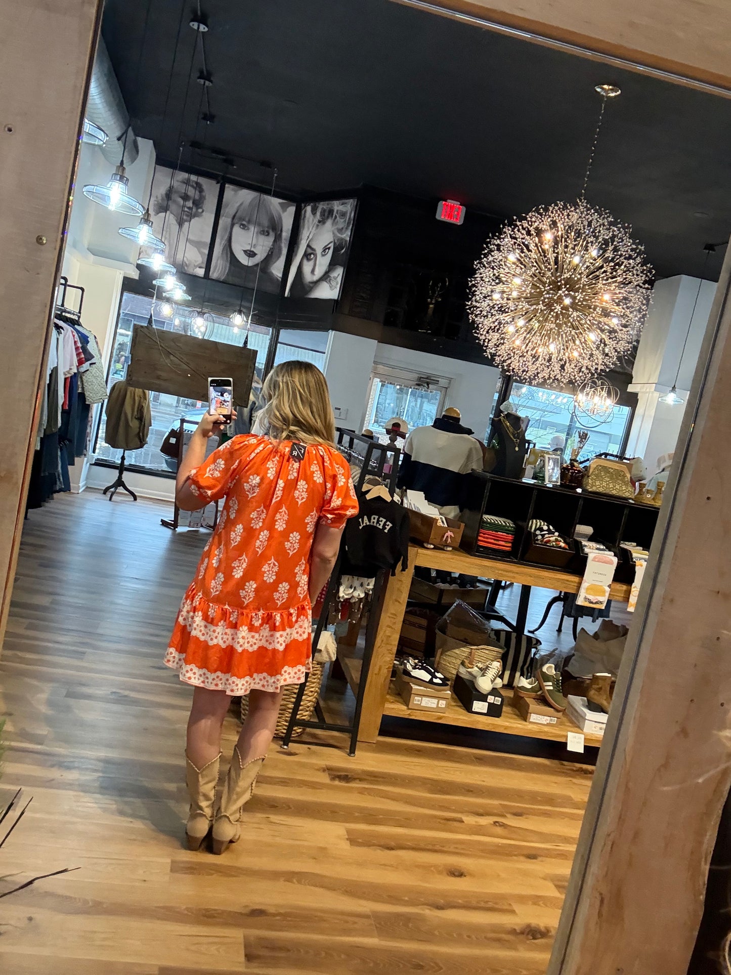 Orange Floral Dress
