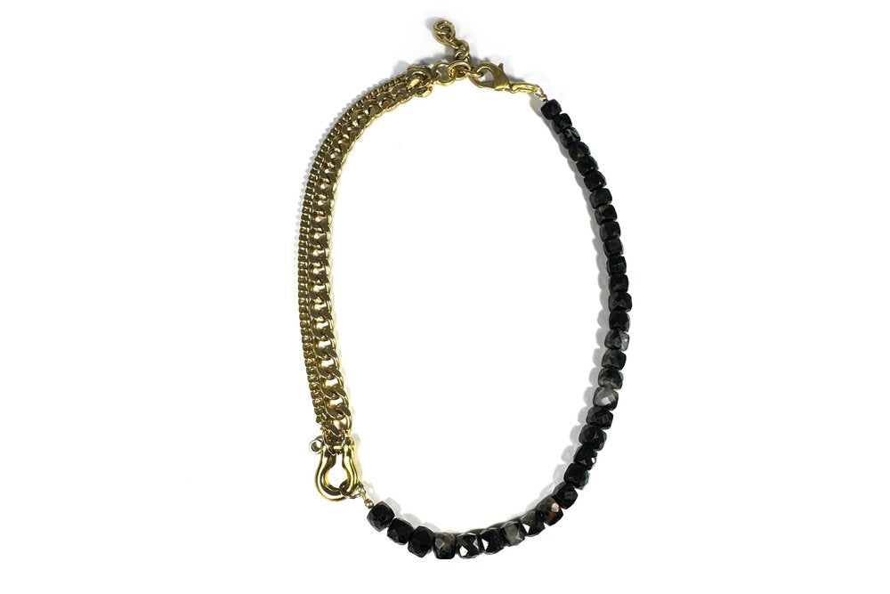 Shackle Duo: Black Tourmaline Cubes