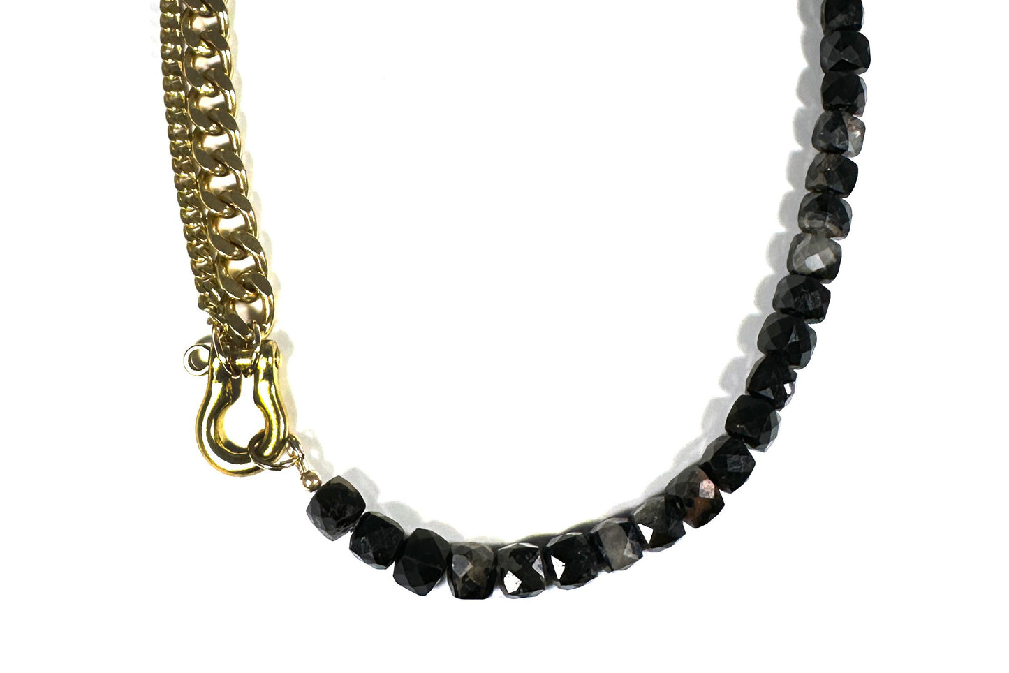 Shackle Duo: Black Tourmaline Cubes