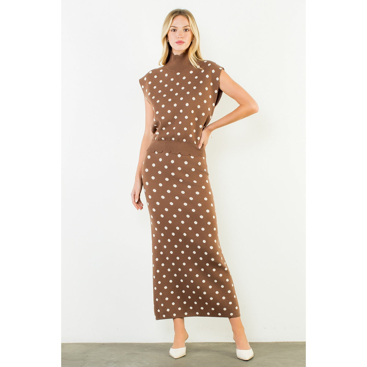 Polka Dot Knit Skirt
