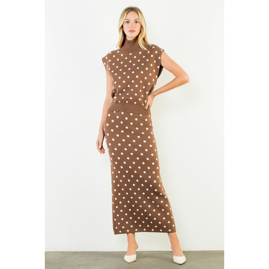 Polka Dot Knit Skirt