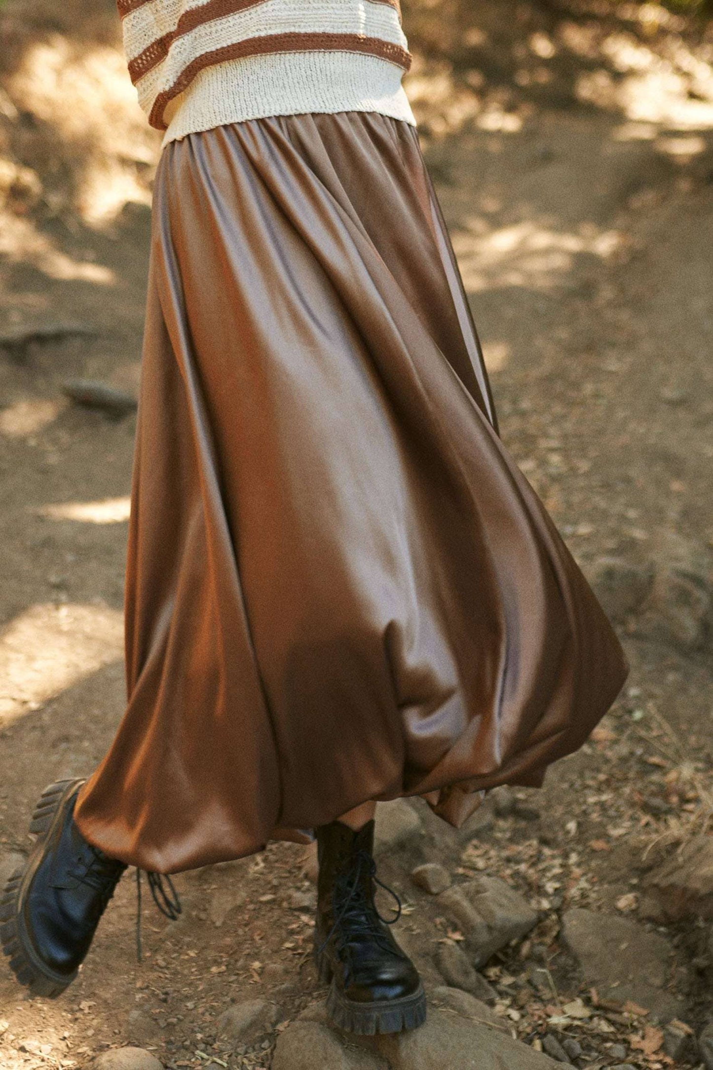 Solid Satin Skirt