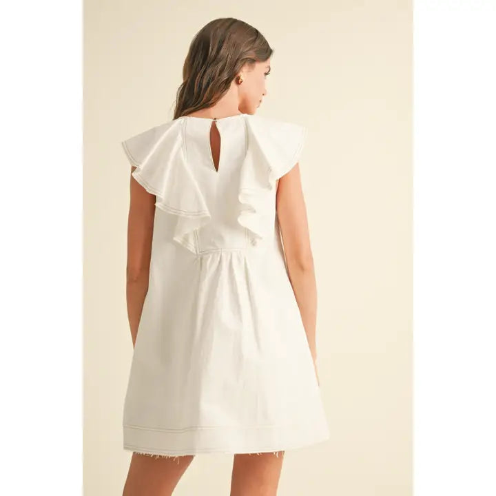 Ruffled Collar Woven Dress