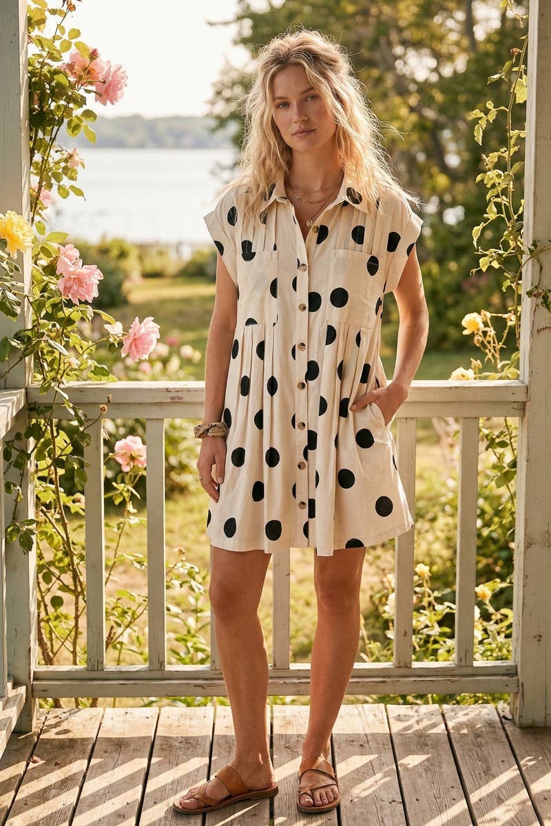 Polka Dot Button Down Dress