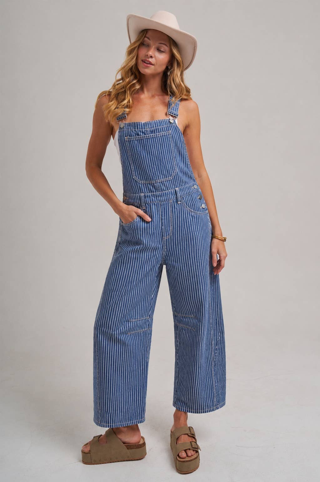 STRIPE DENIM OVERALL