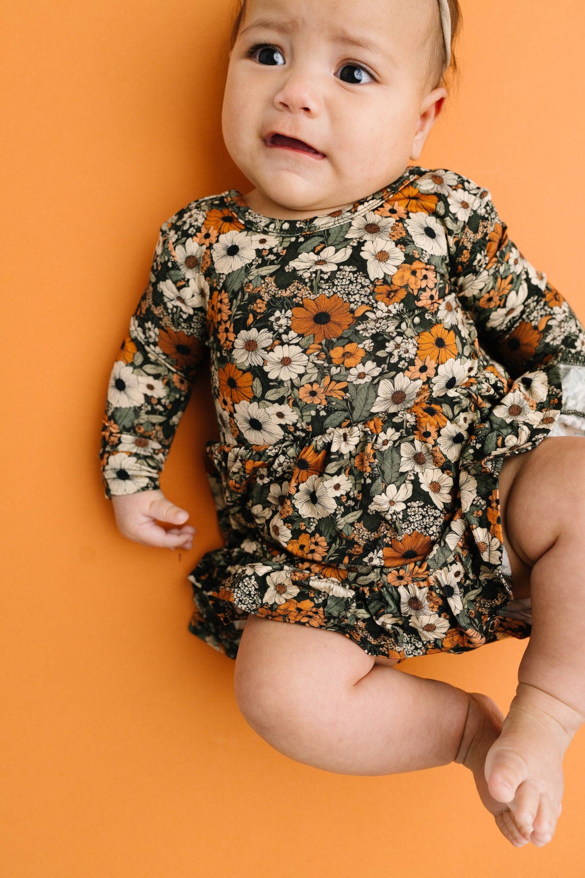 Rustic Blooms Long Sleeve Bodysuit Bamboo Dress