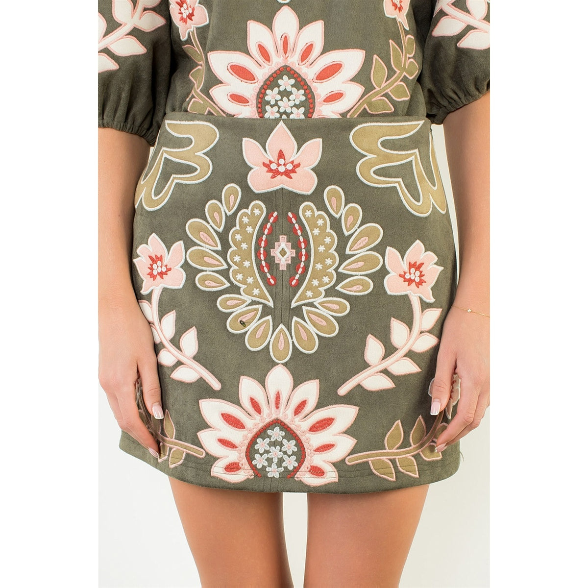 Sage Suede Skirt